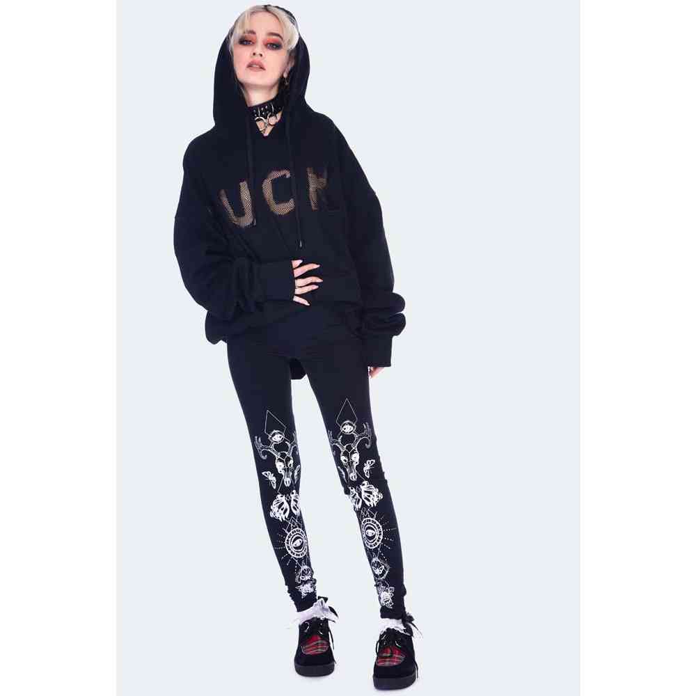 Jawbreaker - Deer Skull Printed Leggings - Noir